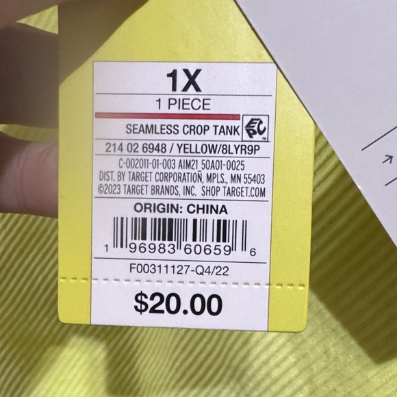 Size 1X All in Motion Vibrant Yellow Activewear - Picture 5 of 6